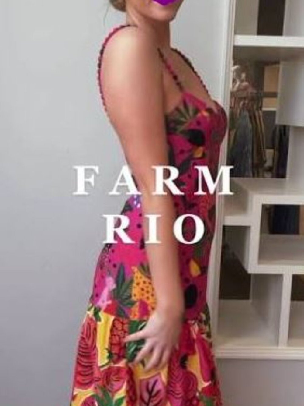 FARM Rio Stunning Pink Pop Leopards Midi Dress sz M NWT - Picture 7 of 8